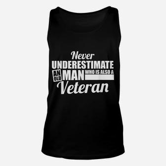 Funny Never Underestimate An Old Man Who Is Also A Veteran Unisex Tank Top | Crazezy CA