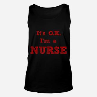 Funny Nurse Design In Red Lettering For Nurses Students Unisex Tank Top | Crazezy