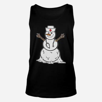 Funny Nurse Snowman Holiday Nursing Gift Men Women Christmas Sweatshirt Unisex Tank Top | Crazezy