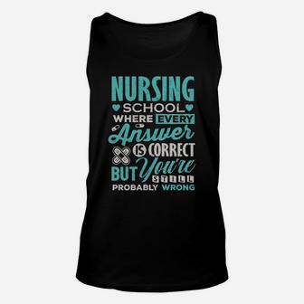 Funny Nursing School Student T Shirt Nurse T-Shirt Unisex Tank Top | Crazezy CA