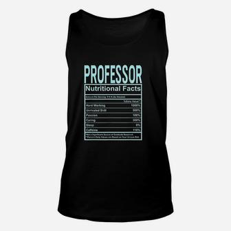 Funny Nutrition Facts Professor Unisex Tank Top - Thegiftio