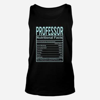 Funny Nutrition Facts Professor Unisex Tank Top - Thegiftio