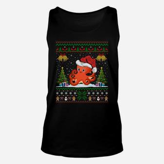 Funny Octopus Xmas Gift Santa Hat Ugly Octopus Christmas Sweatshirt Unisex Tank Top | Crazezy DE