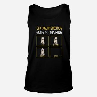 Funny Old English Sheepdog Guide To Training Dog Obedience Unisex Tank Top | Crazezy UK