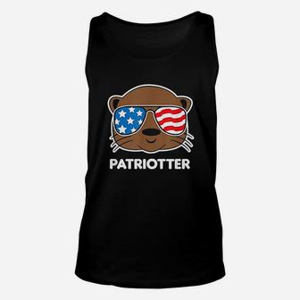 Funny Otter July 4Th American Flag Usa Joke Unisex Tank Top | Crazezy