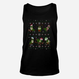 Funny Parrot Doodle Green Cheeked Conure Ugly Christmas Sweatshirt Unisex Tank Top | Crazezy