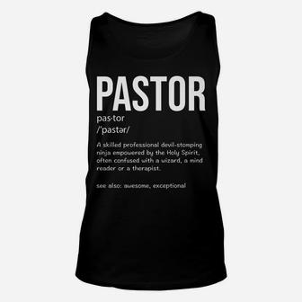 Funny Pastor Definition Gift Christian Preachers Men Women Unisex Tank Top | Crazezy