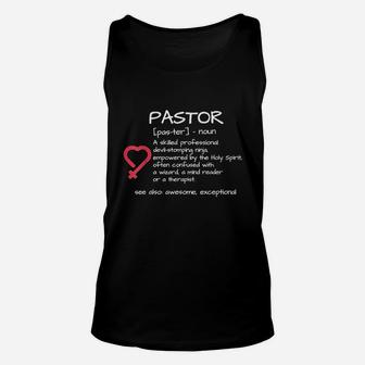 Funny Pastor Definition Religious Gift Unisex Tank Top | Crazezy