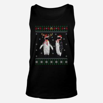 Funny Penguin Xmas Gift Santa Hat Ugly Penguin Christmas Sweatshirt Unisex Tank Top | Crazezy