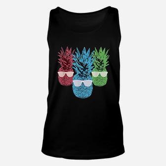 Funny Pineapple Retro Pineapples Summer Sunglass Unisex Tank Top - Thegiftio UK