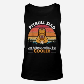 Funny Pitbull Dog Vintage Pitbull Dad Like Regular Dad Unisex Tank Top | Crazezy AU