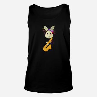 Funny Rabbit Playing The Saxophone Brass Music Unisex Tank Top - Thegiftio UK