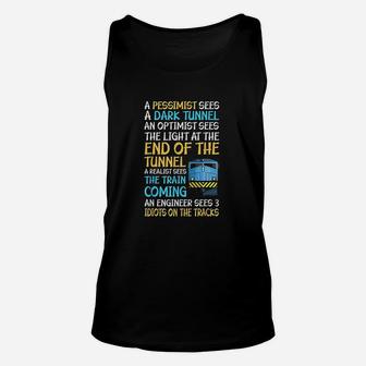 Funny Railroad Train Engineer Gift 3 Idiots On The Tracks Unisex Tank Top | Crazezy CA