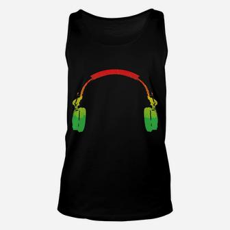 Funny Rasta Gift For Men Women Cool Rasta Colors Headphone Unisex Tank Top | Crazezy CA