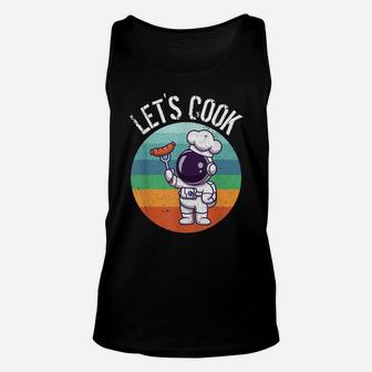 Funny Retro Chef Vintage Cook Astronaut Unisex Tank Top | Crazezy