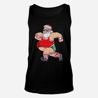 Funny Running Santa Christmas Gift Run Jogging Marathon Unisex Tank Top | Crazezy AU