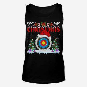 Funny Santa Hat All I Want For Christmas Is A Archery Unisex Tank Top | Crazezy AU