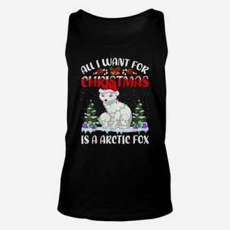 Funny Santa Hat All I Want For Christmas Is A Arctic Fox Unisex Tank Top | Crazezy