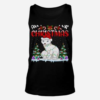 Funny Santa Hat All I Want For Christmas Is A Arctic Fox Unisex Tank Top | Crazezy AU