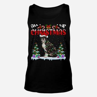 Funny Santa Hat All I Want For Christmas Is A Boston Terrier Unisex Tank Top | Crazezy