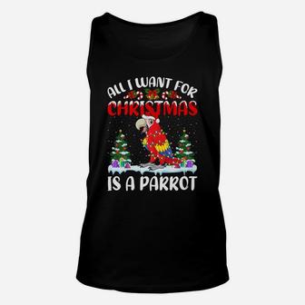 Funny Santa Hat All I Want For Christmas Is A Parrot Unisex Tank Top | Crazezy DE