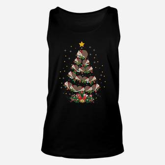 Funny Santa Hat Hedgehog Xmas Gift Hedgehog Christmas Tree Unisex Tank Top | Crazezy