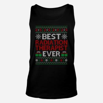 Funny Santa Hat Ugly Radiation Therapist Christmas Sweatshirt Unisex Tank Top | Crazezy