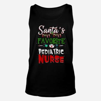 Funny Santa's Favorite Pediatric Nurse Unisex Tank Top - Monsterry UK