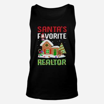 Funny Santa's Favorite Realtor Estate Agent Christmas Gift Sweatshirt Unisex Tank Top | Crazezy UK