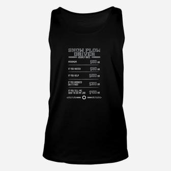 Funny Snow Plow Driver Hourly Rate Unisex Tank Top | Crazezy