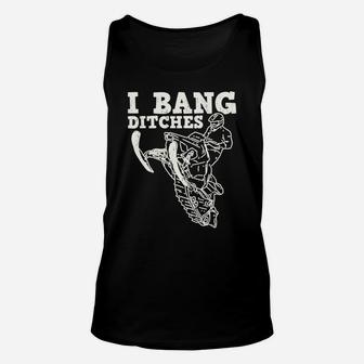 Funny Snowmobile Rider I Bang Ditches Snowmobiling Racer Unisex Tank Top | Crazezy CA