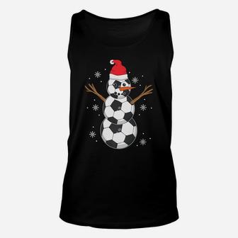 Funny Soccer Ball Snowman Sport Lover Gift Christmas Holiday Unisex Tank Top | Crazezy CA