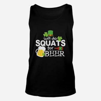 Funny Squats St Patricks Day Work Out Weight Lifting Unisex Tank Top - Thegiftio UK