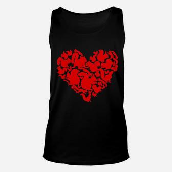 Funny Squirrel Heart Valentine Gift Squirrel Lover Unisex Tank Top - Monsterry UK