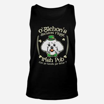 Funny St Patricks Day Bichon Frise Dog Irish Pub Unisex Tank Top - Monsterry