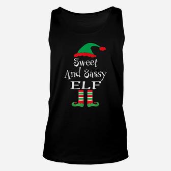 Funny Sweet And Sassy Elf Shirt Xmas Family Matching Youth Unisex Tank Top | Crazezy
