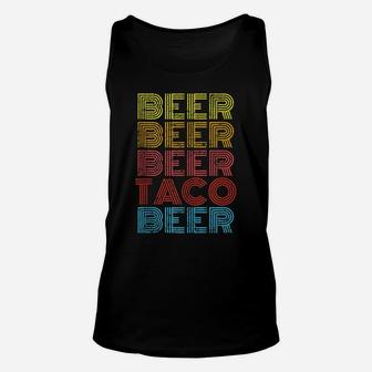 Funny Taco Beer Retro Vintage Mexican Drinking Team Foodie Unisex Tank Top | Crazezy UK