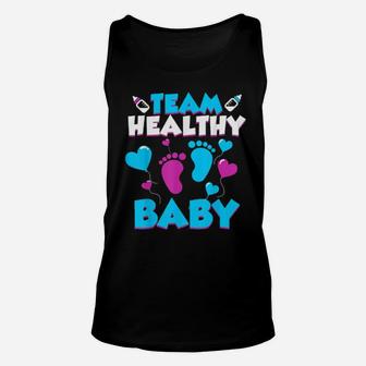Funny Team Healthy Baby Cute Gender Reveal Party Unisex Tank Top - Monsterry CA