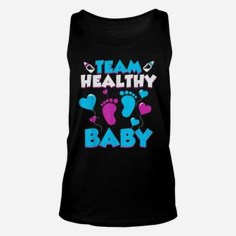 Funny Team Healthy Baby Cute Gender Reveal Party Unisex Tank Top - Monsterry UK