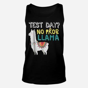 Funny Test Day Llama Teacher Exam Testing T-Shirt Teaching Unisex Tank Top | Crazezy