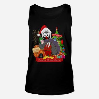 Funny Thanksgiving, Christmas, New Year's Holiday Season Unisex Tank Top | Crazezy