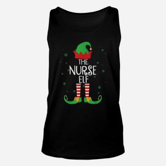 Funny The Nurse Elf Matching Family Group Gift Christmas Unisex Tank Top | Crazezy