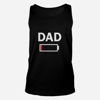 Funny Tired Dad Low Battery Drained Unisex Tank Top - Thegiftio UK