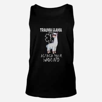 Funny Trauma Llama Emt Design Medic Ems Alpaca Your Wound Unisex Tank Top | Crazezy AU