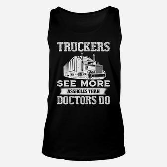 Funny Trucker Shirts - Truck Driver Gifts For Trucking Dads Unisex Tank Top | Crazezy UK