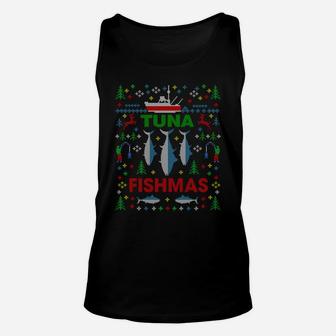 Funny Tuna Fishing Ugly Christmas Sweater Party Shirt Gifts Sweatshirt Unisex Tank Top | Crazezy