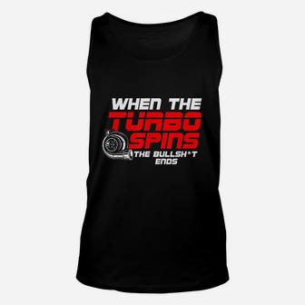 Funny Turbo Spins Unisex Tank Top | Crazezy