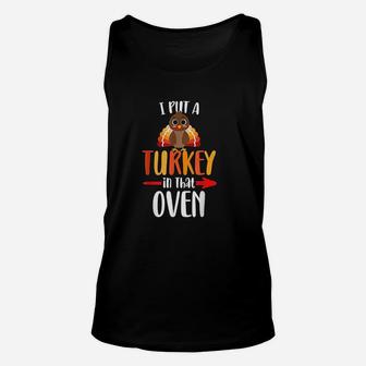 Funny Turkey Dad Thanksgiving Announcement Unisex Tank Top | Crazezy