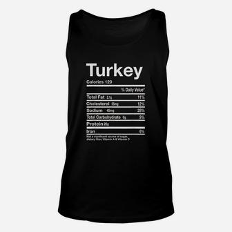 Funny Turkey Nutrition Facts Thanksgiving Costume Matching Unisex Tank Top | Crazezy