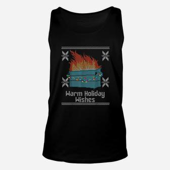 Funny Ugly Warm Holiday Wishes Unisex Tank Top | Crazezy